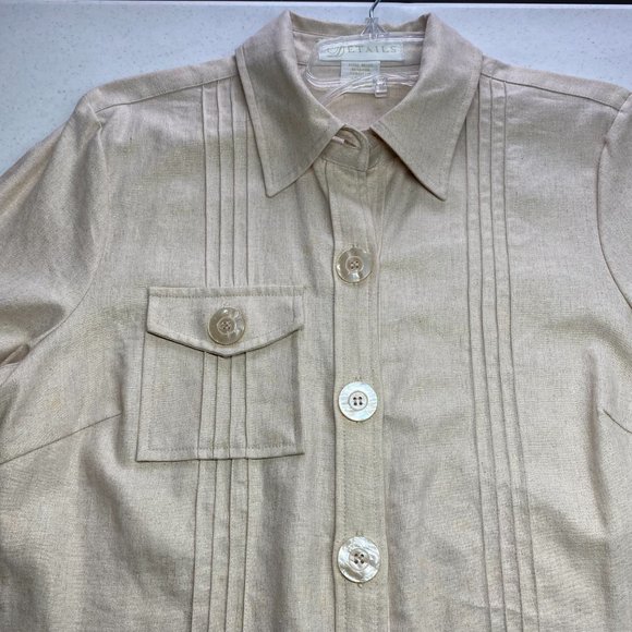 Details Womens Shirt Size M, Linen Cotton, Safari StyleButtondown, Collared, NWT - Picture 4 of 11
